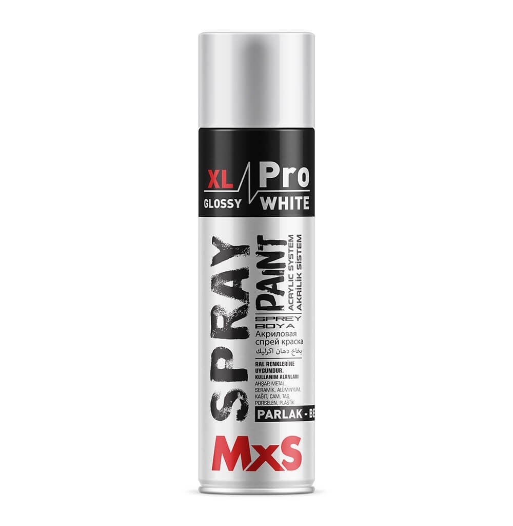 MxS XL Pro Akrilik Sprey Boya Parlak Beyaz 500ml