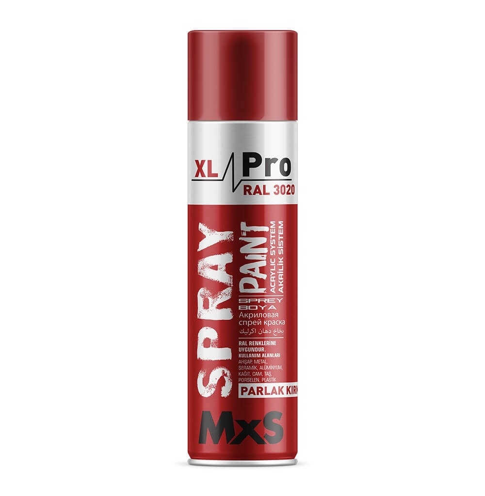 MxS XL Pro Akrilik Sprey Boya Parlak Kırmızı 500ml